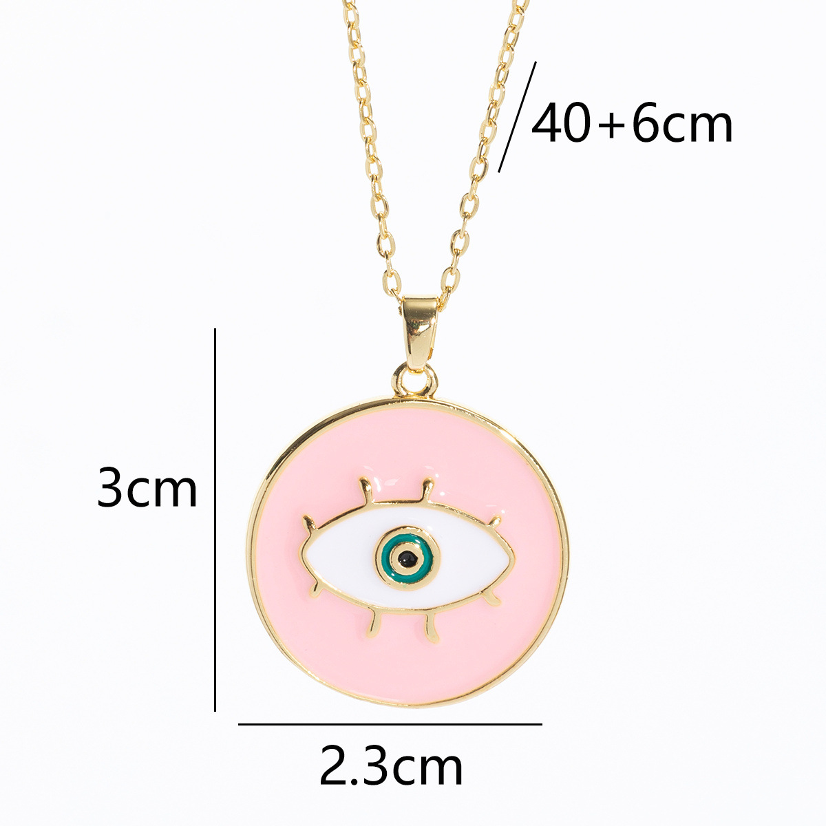 Gold - Toned Evil Eye Pendant Necklace With Vibrant Enamel Detailing Protective Daily & Stylish Jewelry Gift For Her High - Quality And Meaningful Acc