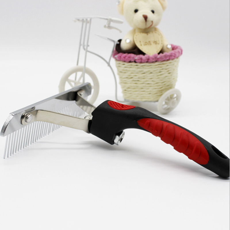 Professional Dog Hair De-Tangler: Dual Purpose Pin Brush + Claw Cleaner Combo