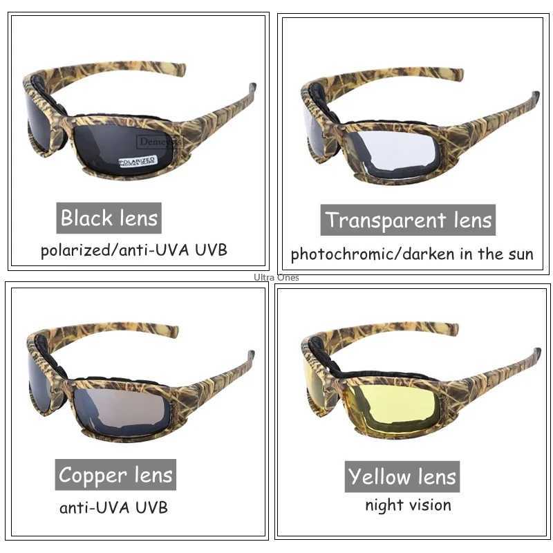Polarized Tactical Glasses Outdoor Soport Sunglasses for Men Shooting Goggles Hiking Eyewear UV400 J250919