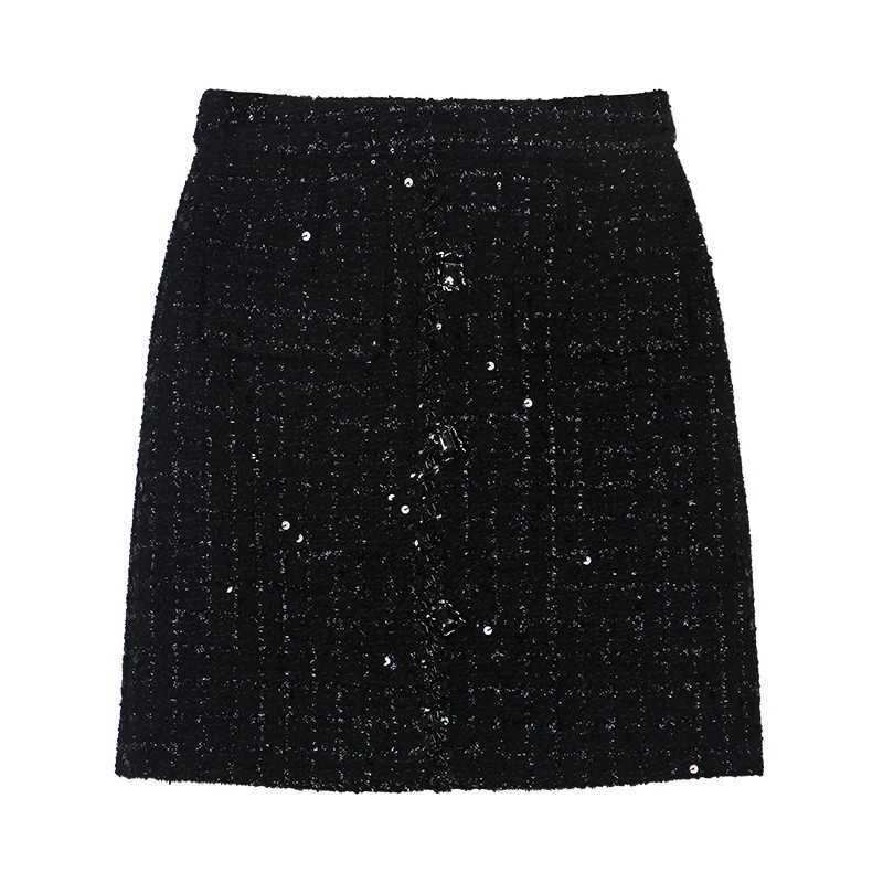 Fashion Celebrity Sequin Tweed SingleBreasted Jacket And Skirt Suit round Neck Style Small Fragrance Temperament New Arrival Z250918