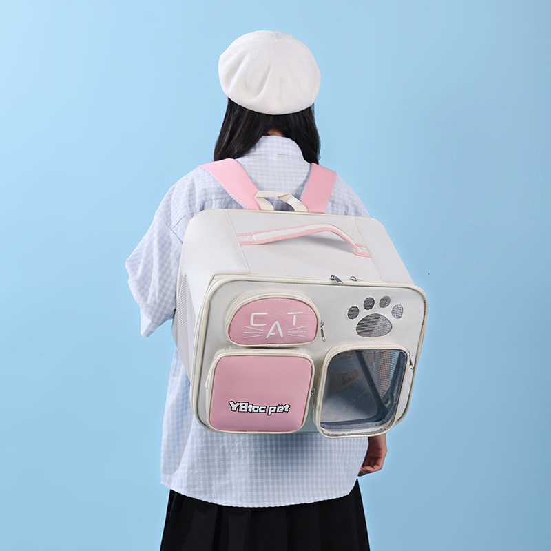 New Solid Color Large Capacity Pet Outdoor Backpack Outing Portable Single Shoulder Crossbody Bag Cat Carrier