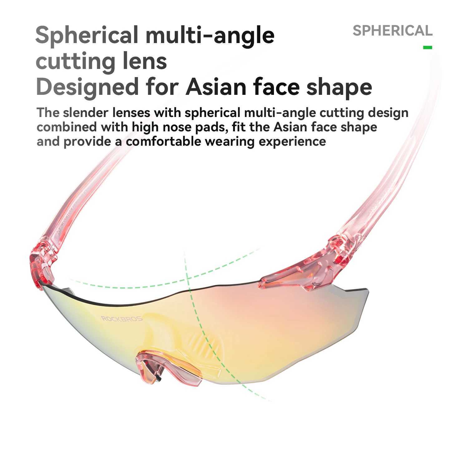 ROCKBROS Cycling Glasses Lightweight Photochromic Polarized Glasses UV400 Sun Protection Women Outdoor Sports Cycling Goggs Y250919