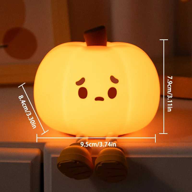 1 little pumpkin Night light Cute soft silicone lamp Room decoration Timed dimmable bed decoration Children baby birthday gift C250919
