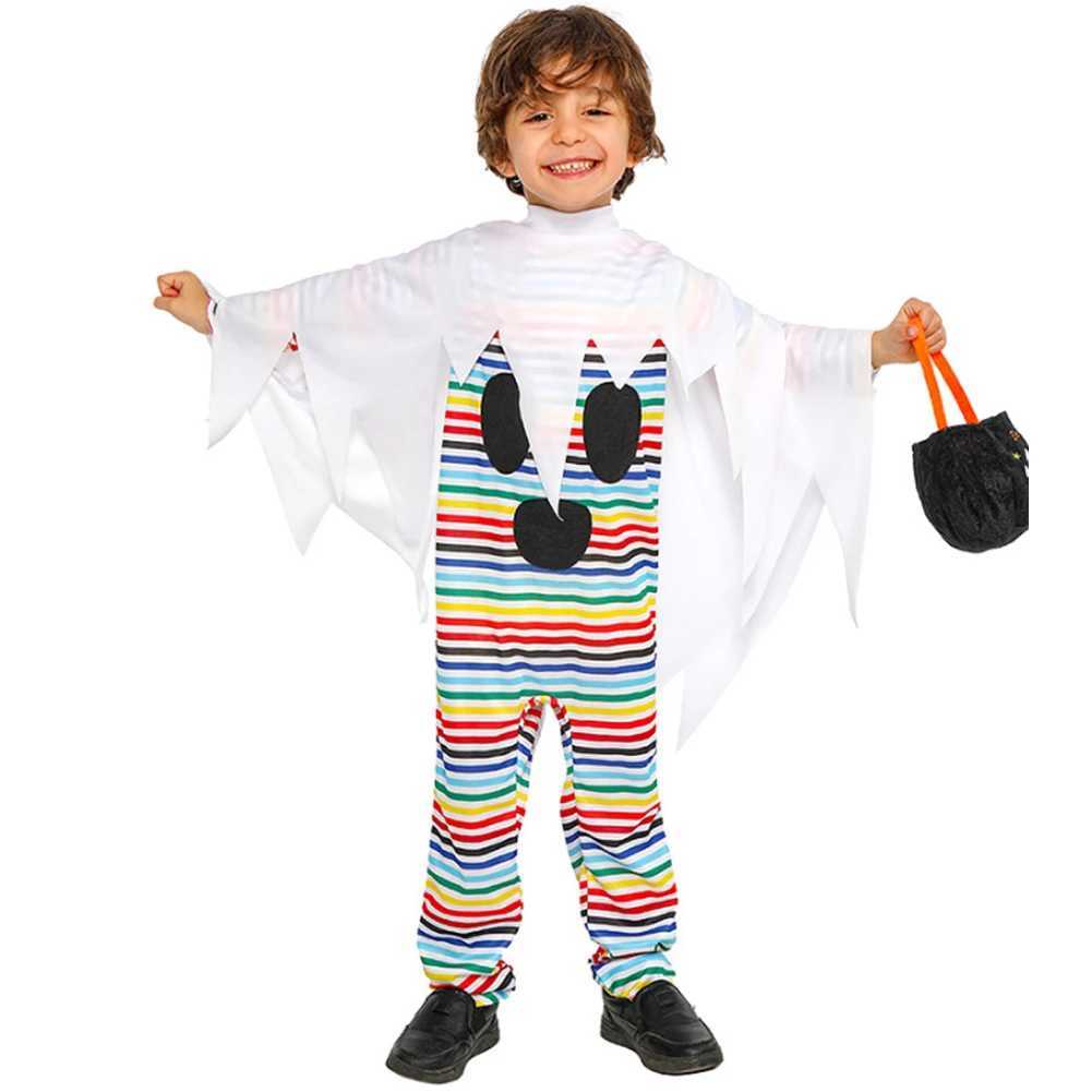 Kids Boys Girls Ghost Cosplay Costume Children Child Disguise Roleplay Jumpsuit Cloak Cape Outfits Stage Uniform Halloween Suits L250918