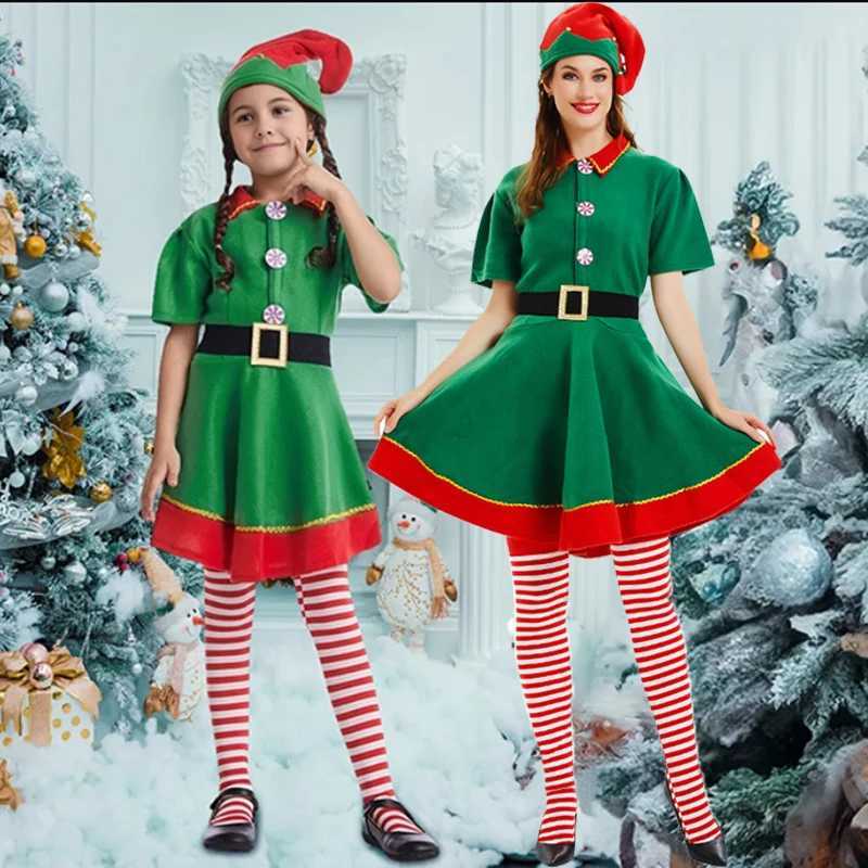 Family Christmas Cosplay Costumes Santa Claus Outfit for Adult Boys Girls Carnival Party Green Elf Kids Santa Claus Dress Up L250918