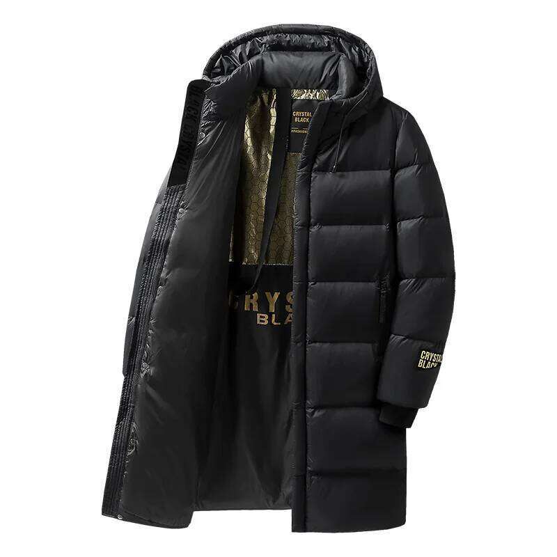 Winter Men Casual Windproof Hooded Thick Long Parkas Mens Puffer Black Gold Vintage Classic Bomber Jackets Male Overcoat Outdoor