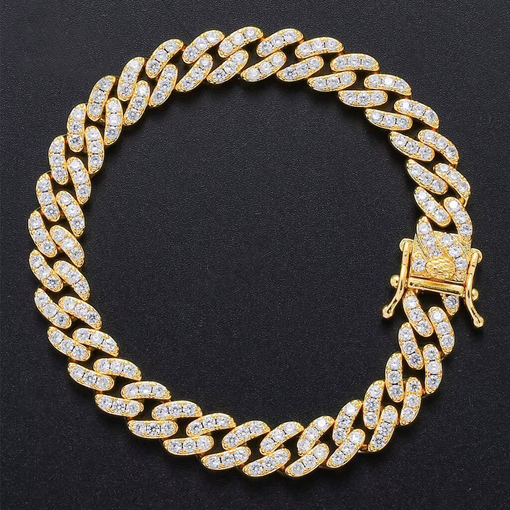 JL Jewelry Iced Out High Quality Diamond 9mm 18k Gold Plated Mens Cuban Link Chain Necklace