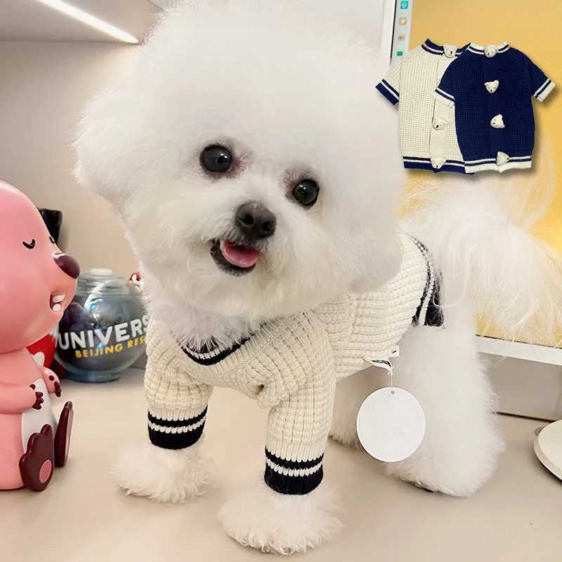 Pet Bear Sweater Dog Bottom Sweater Cute Teddy Maltese Yorkshire Small Dog AutumnWinter Splice Simple Bear Sweater Cat Clothes S25911