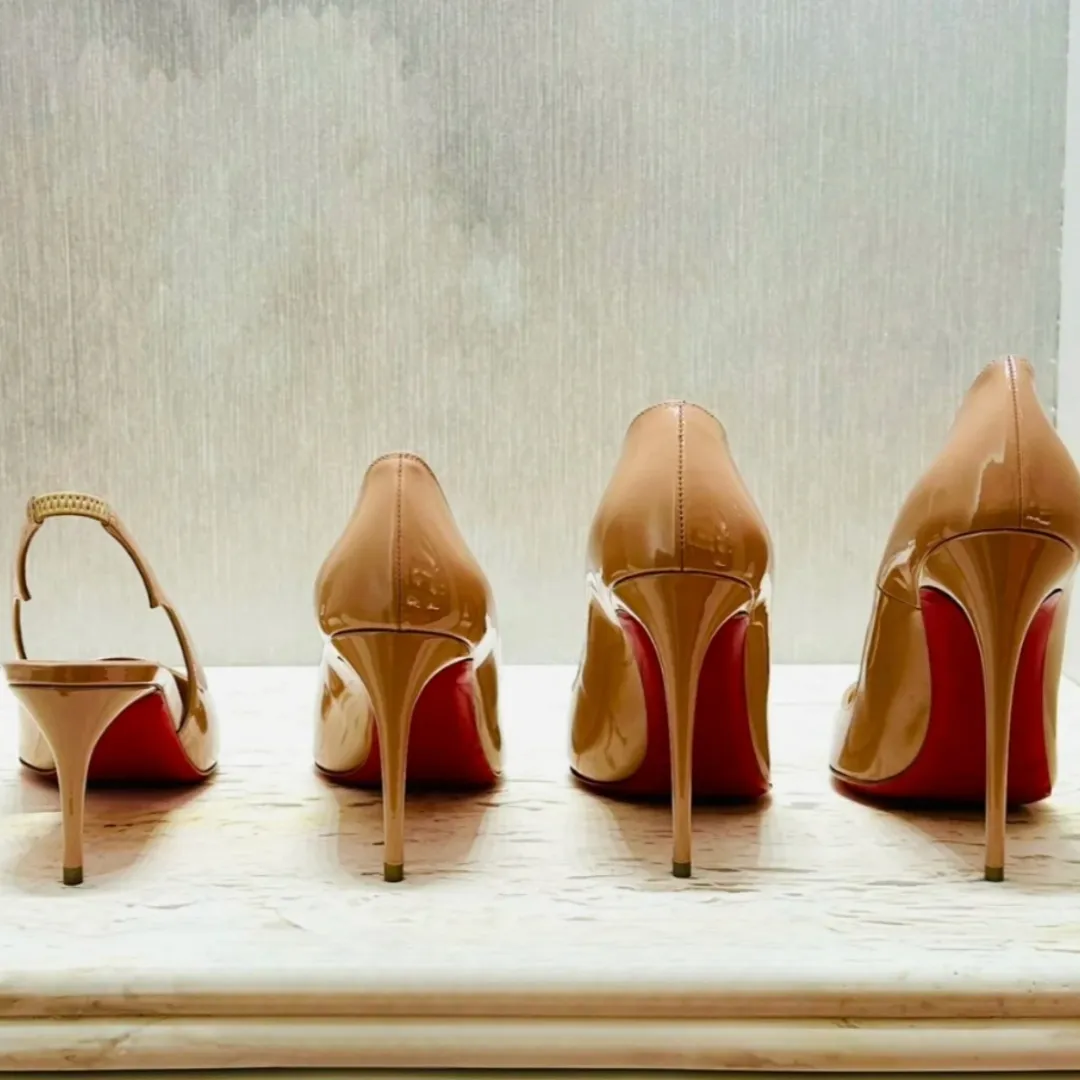 Brand heels Designer Women's High Heels Red Shiny BottomShoes 8cm 10cm 12cm Stiletto Genuine Leather heels Woman Pumps with Dust Bag us4-13