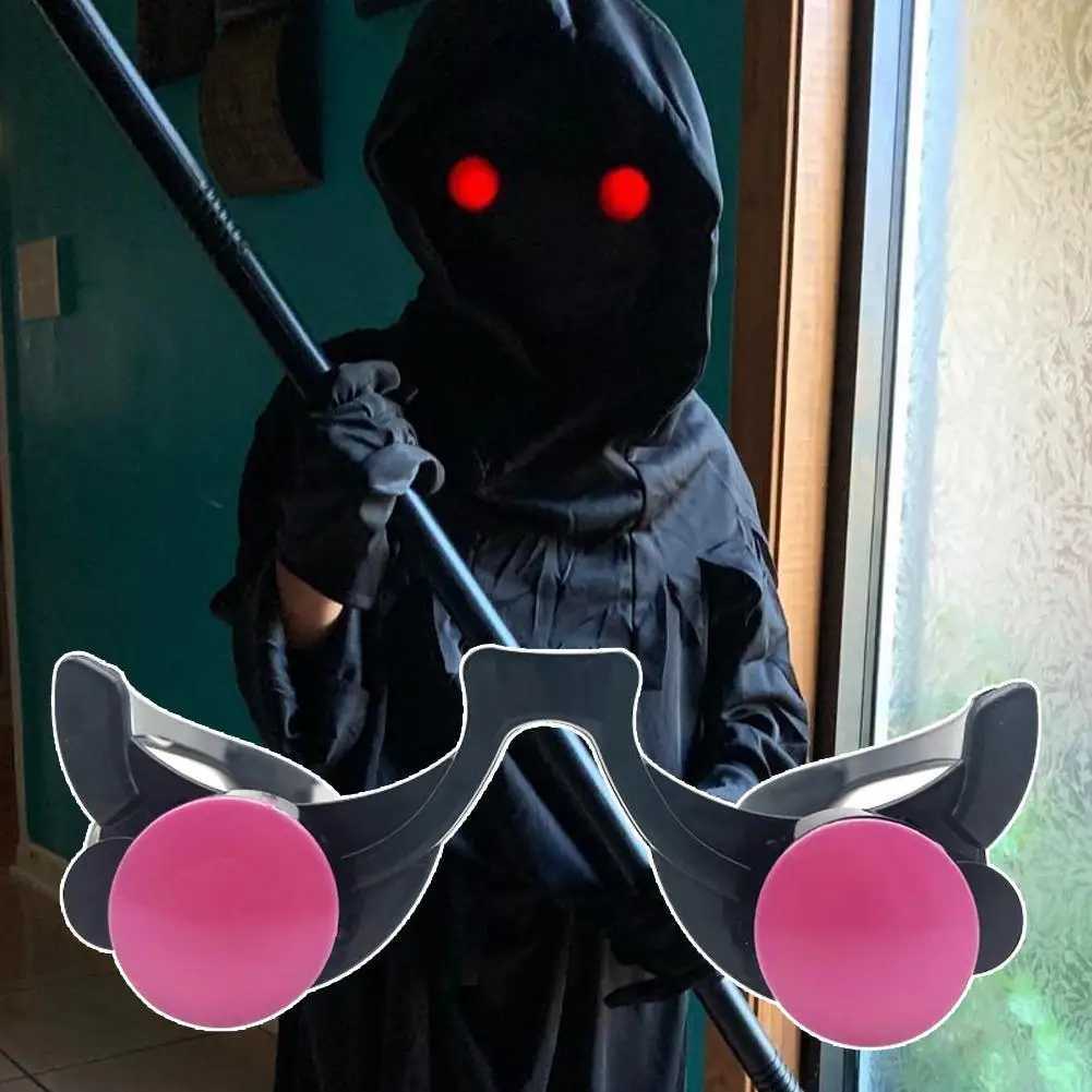 LED Luminous Glow Glasses Funny Red Eyes Halloween Clown Cosplay Anime Accessories For Christmas Bar KTV Birthday Party C5O3 L250918