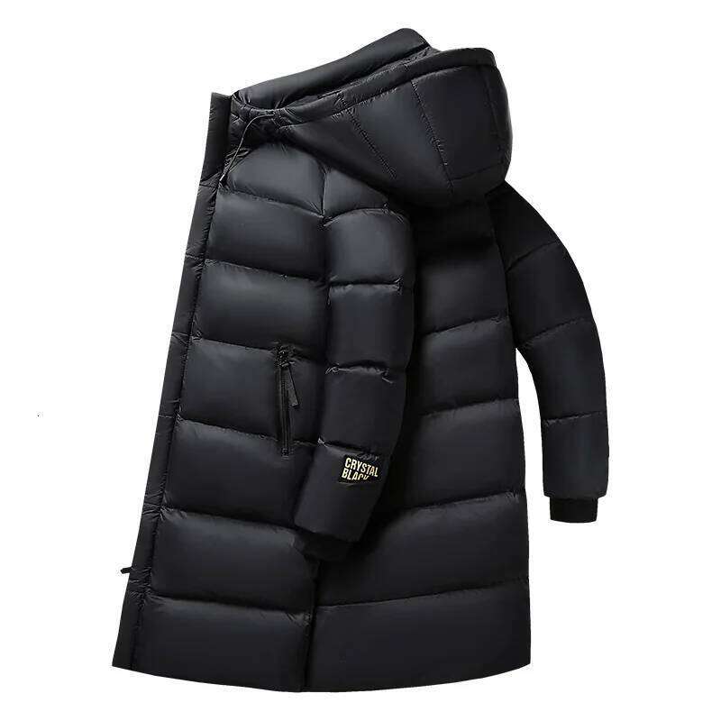 Winter Men Casual Windproof Hooded Thick Long Parkas Mens Puffer Black Gold Vintage Classic Bomber Jackets Male Overcoat Outdoor