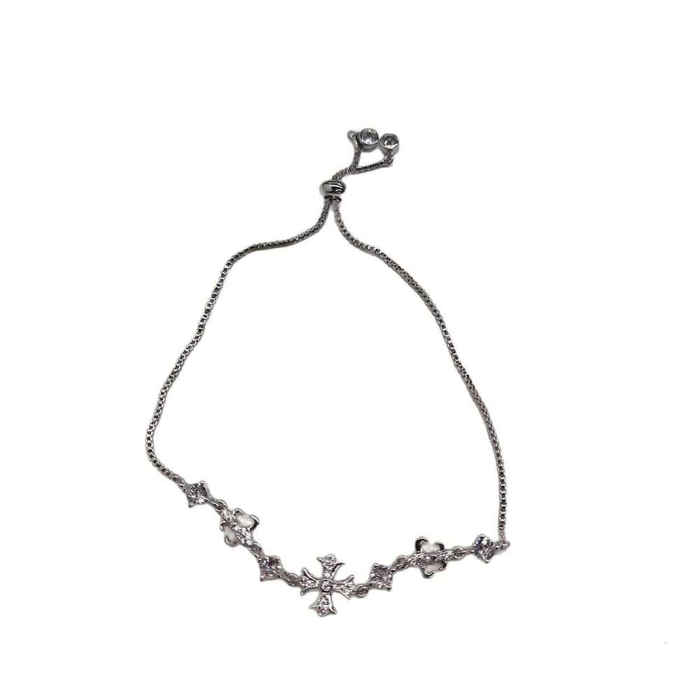 Iris Flower Bracelet Snowflake Cross Pearl Pendant Adjustable Hand Jewelry Light High-end Feel