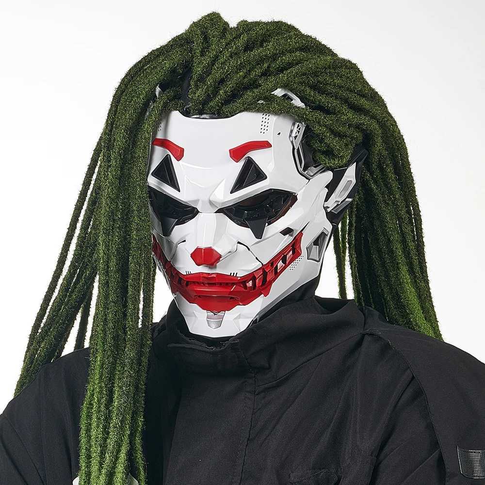 Joker Masks Cyberpunk Masks Clown Braids 2d Cosplay Resin Custom Products Halloween Anime RolePlaying Props And Gifts Toys L250918
