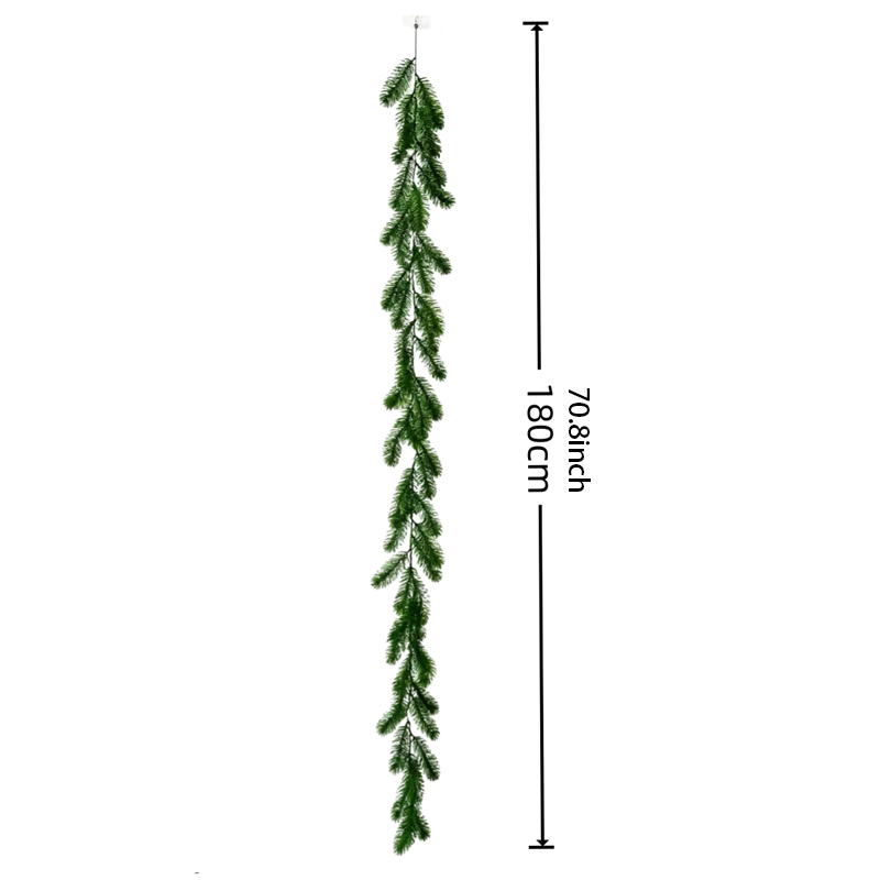 Simulation Christmas Rattan Outdoor Artificial Flower Fake Green Plant Decoration Home Christmas Mall Decoration Ornament PE Pine Needle Rattan Wholes
