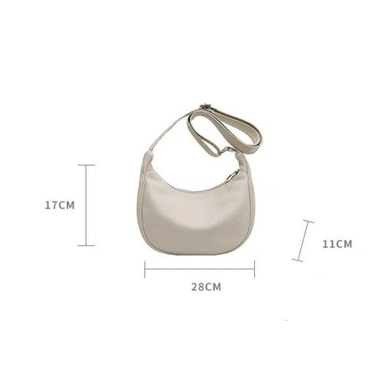 Small Group Crescent Armpit Bag For Ladies Fashionable Lychee Pattern Shoulder Bag Solid Color Crossbody Bag Texture Dumpling Z250915