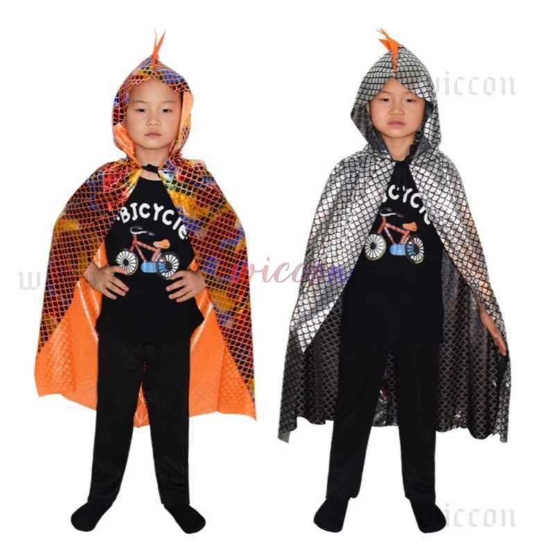 Dinosaur Cape Halloween Cosplay Costume Hooded Cloak for Boys Girls Wizard Cosplay Boys Costume Halloween Party Cloak L250918HNC0