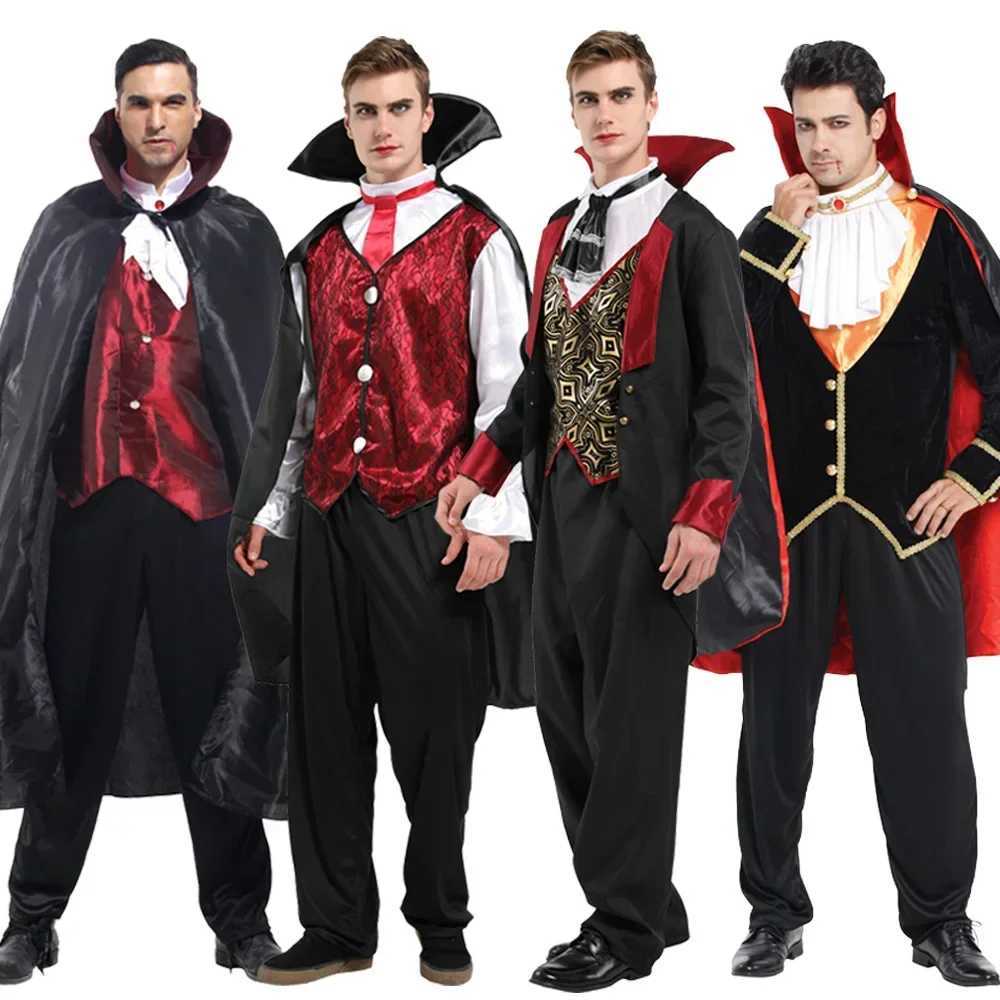 Halloween Male Vampire Cosplay Costume with Shirt Pants Vest CloakMens Carnival Party Devil Dress Up L250918