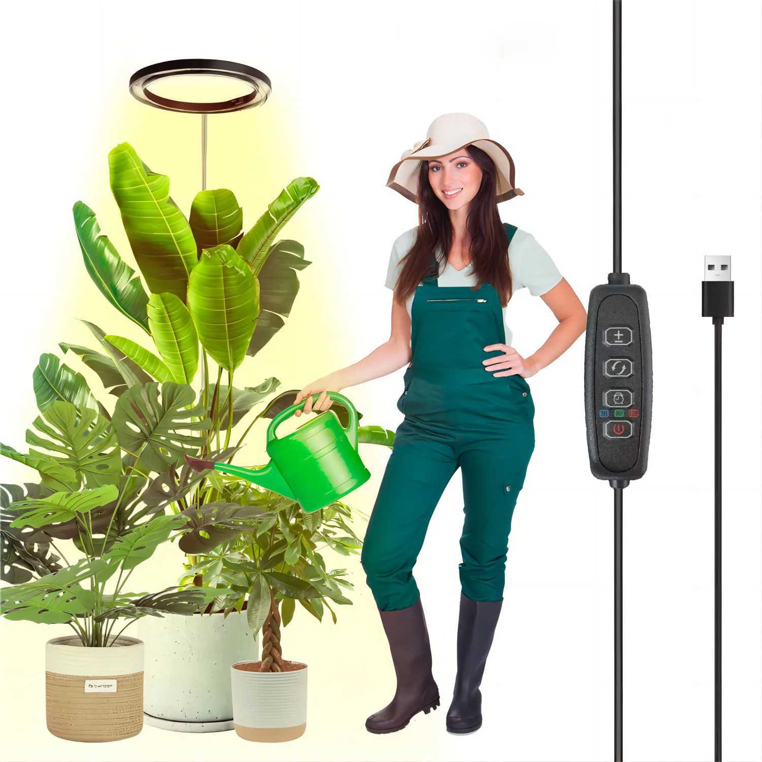 Plant growth light full spectrum LED indoor plant lighting height adjustable with automatic switch timer for 3912 hours C250919
