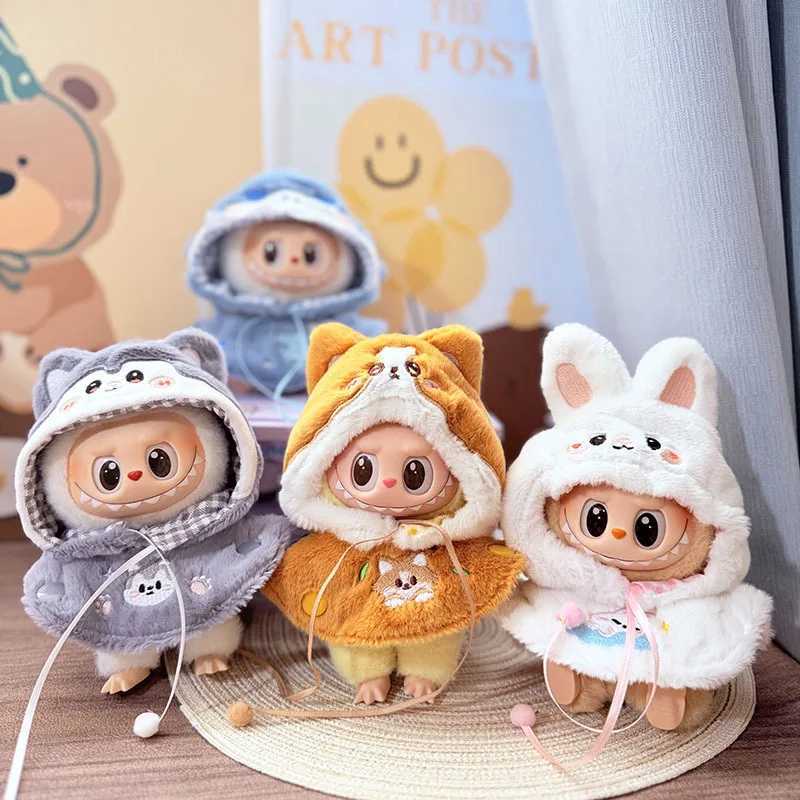 Cute Doll Accessories Clothes Onesie For 17cm Labubu V1V2 Melody Mini Dolls Clothing Kids Gift Bags For Hairy Rabbit Bodysuit C250919