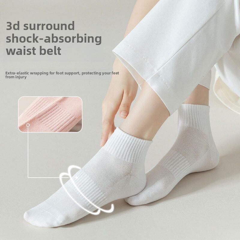 Colorful Waist Cinch Mesh Women, Summer Breathable Odor-Resistant Sweat-Absorbing Thin Mid-Calf Socks for Women