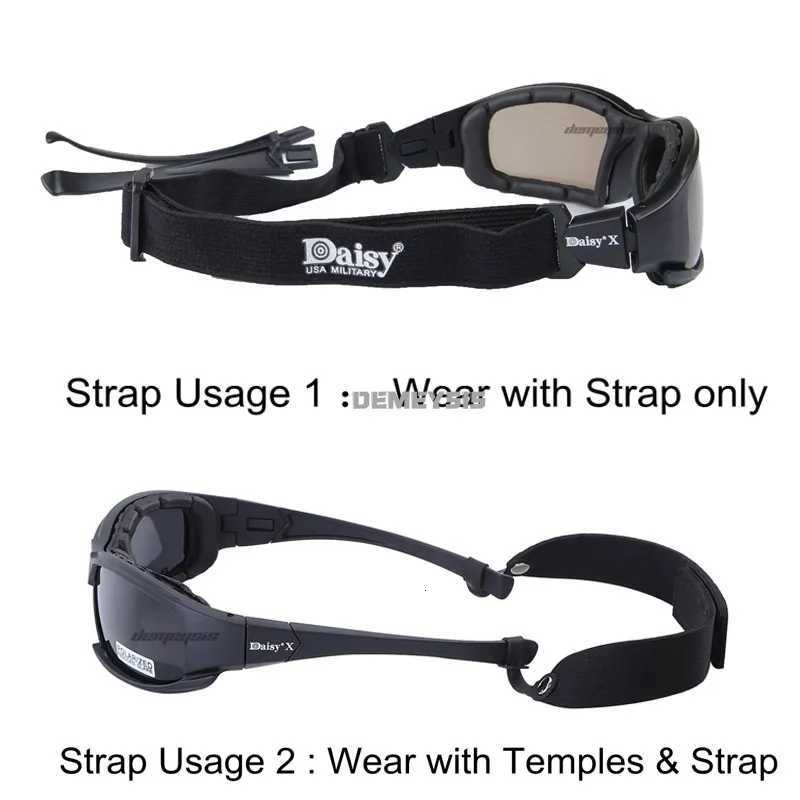 C6 Polarized Glasses CS Hunting Tactical Shooting Airsoft Protection Goggs C5 X7 Motorcyc Riding Sunglasses with 4 ns Kit Y250919