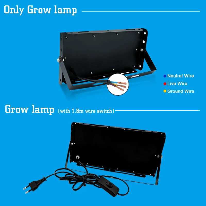 Latest Growing Lamps AC 220V Led Full Spectrum Plant Floodlight Greenhouse Plant Grow Light EU Plug Multiple Colors Available C250919