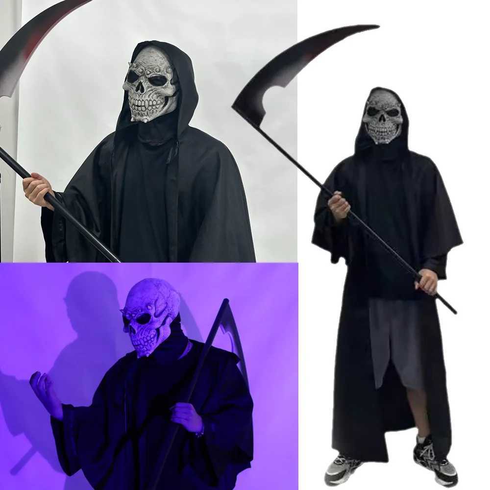 Mens black devil Halloween costume Halloween sickle roleplaying costume L250918
