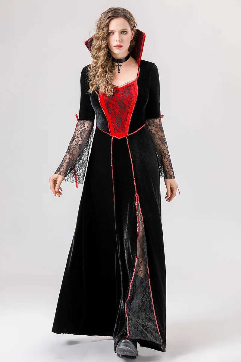 Halloween Costume Adult Woman Queen Dress Choker Witch Easter Vampire Bride Death Witch Cosplay Costumes Retro Court Dresses L250918