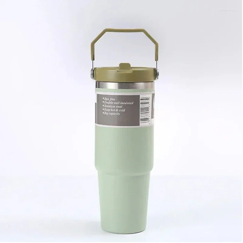 Water Bottles Stanliess 30oz Tumbler Car Cup With Handle Straw Lid Steel Vacuum Insulated Coffee Mug Double Wall Travel Cup Large Capacity