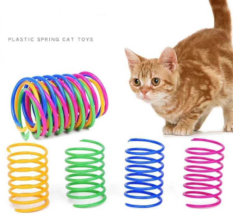 Kitten Coil Spiral Springs Cat Toys Interactive Gauge Cat Spring Toy Colorful Springs Cat Pet Toy Pet Products X250918