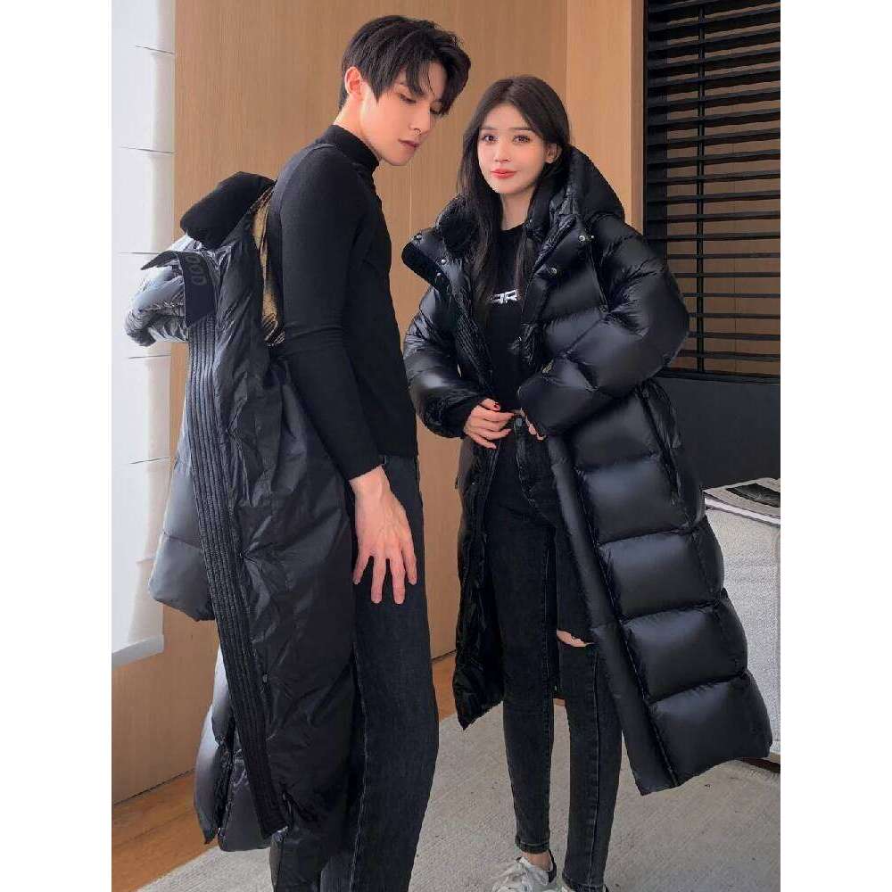 Top Grade Men's Women Thick (Winter) Warm X-long Jackets 2023 New Arrivals Winter 90% White Goose Down Couple Hooded Coat