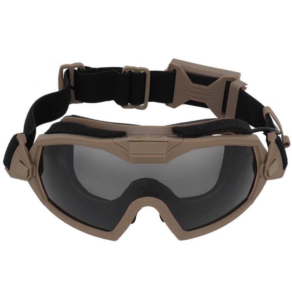 Tactical Antifog Goggles Ski Airsoft CS Protective Glasses Transparent Black 2 Lens Motocross Dustproof Goggles with Micro Fan J250919