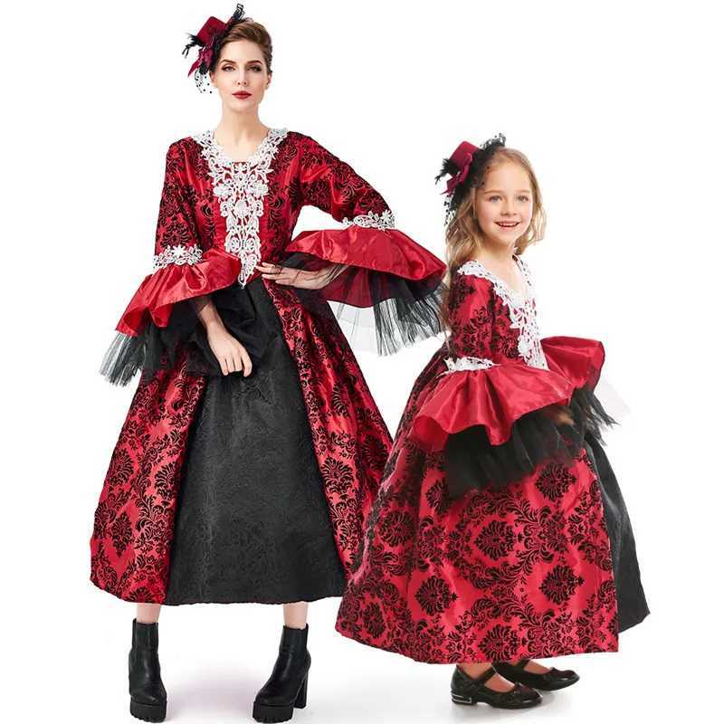 Red Female Lady Queen Cosplay Woman Halloween Vampire Costumes Carnival Purim Parade Stage Show Nightclub Role Play Party Dress L250918