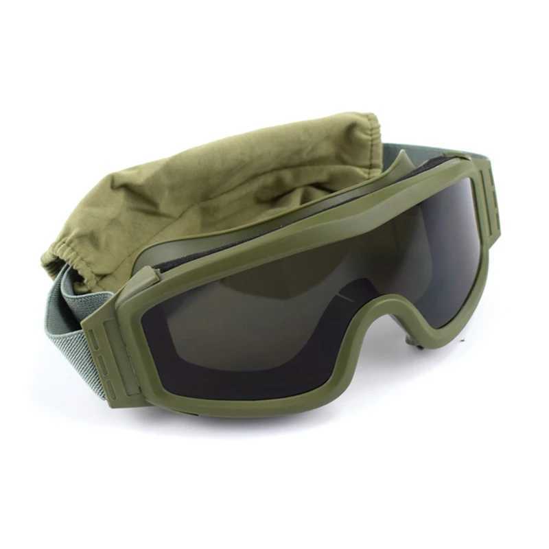 Tactical Goggles Mountaineering Shooting Sunglasses Windproof Sand Control Motocross CS Glasses 3 Lenses Replaceable Motorcycle J2509191