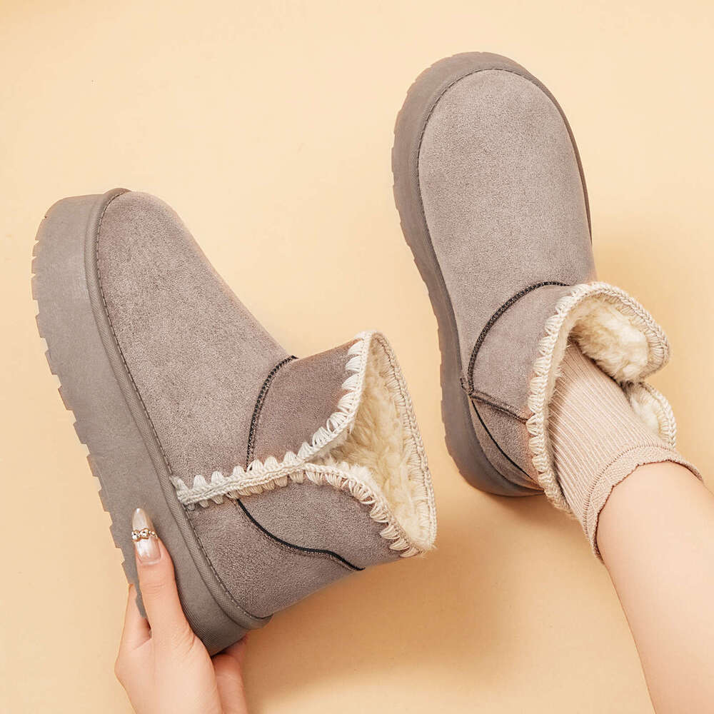Designer Boots Womens Ankle Snow Boots Warm Women's High-Top Non-Slip Winter Warm Boots Women Casual Shoes Thick Sole Thickened Fleece Short Boot