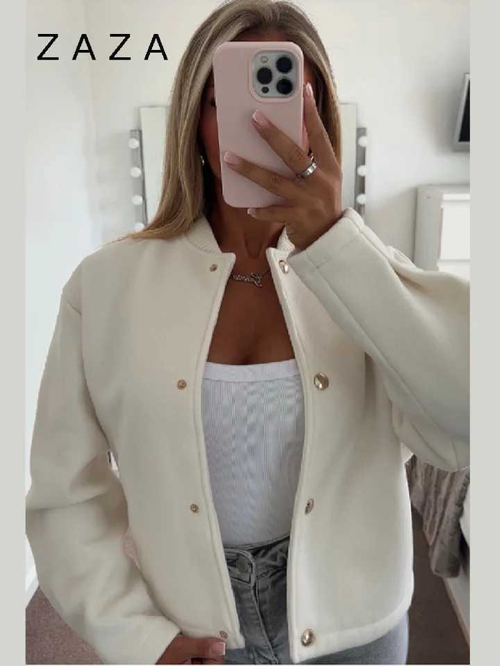 Autumn Winter Woolen Blended Solid Jacket For Women O Neck Single Breasted Casual Coat 2025 New Lady Fashion Commuter Streetwear Z250918