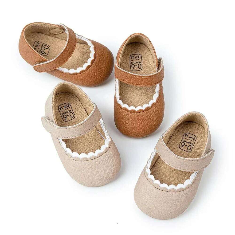 Meckior Baby Boys Girls Infant Leather Rubber Sole Anti-slip Toddler First Walkers Crib Shoes Newborn Girl Princess