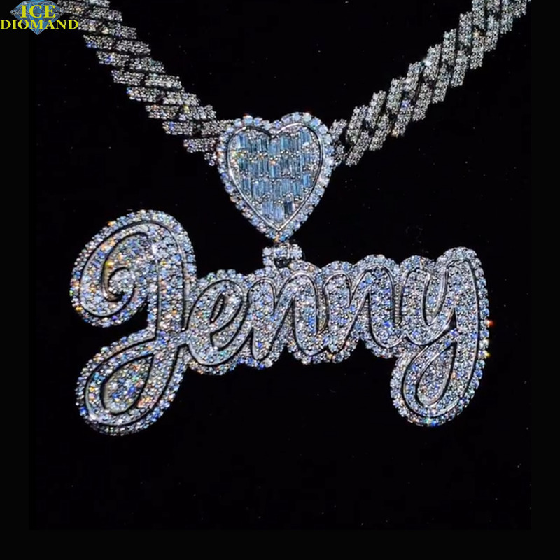 Customized Trendized Trend VVS Moissanite Letter Pendant 925 Silver Gold Plated Hip Hop Style Iced Out Jewelry with High Polish Finish