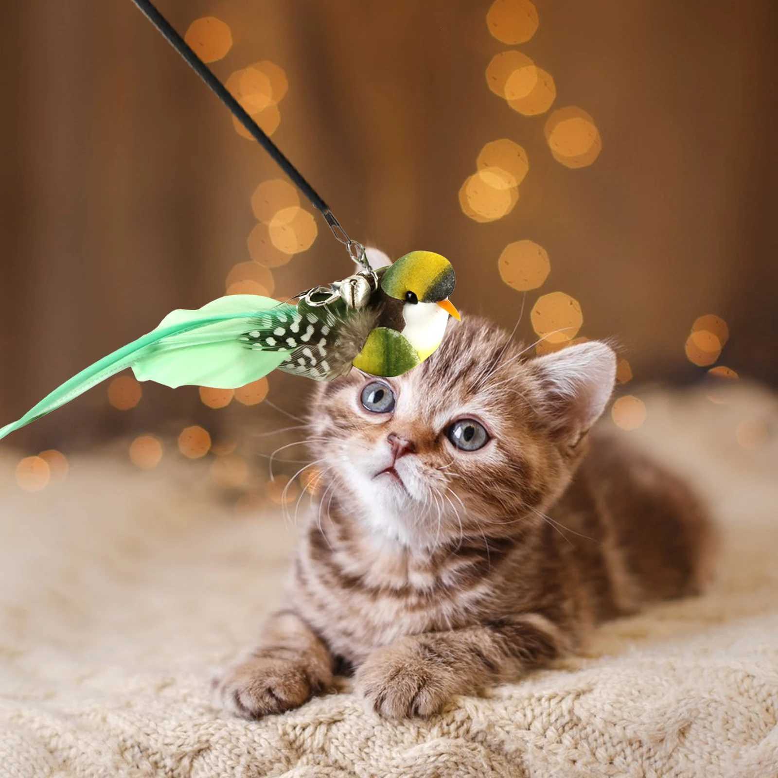 Replacement Head For Funny Cat Stick Toy Various Kinds Cats Rod Feather Birds Teaser Kitten Toy For Pet Supplies X250918