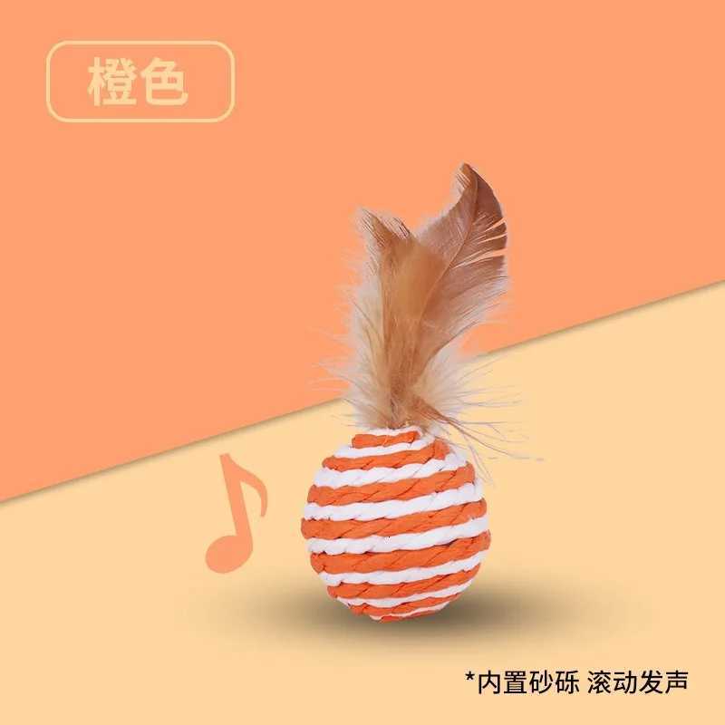 Cat Toys Sisal Balls with Feathers Cat Resistant To Biting Grinding Teeth Making Sounds Cat Scratching Balls Cat Teasing X250918