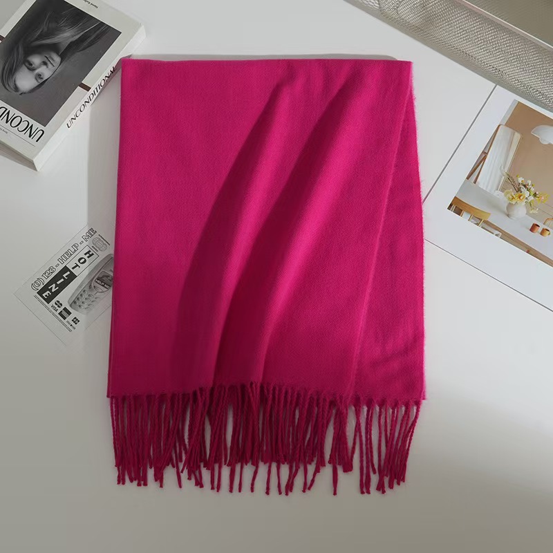 T1783 New Style Solid Color Cashmere Scarf for Women, Korean Style, Versatile, Thick and Warm (Fall/Winter)