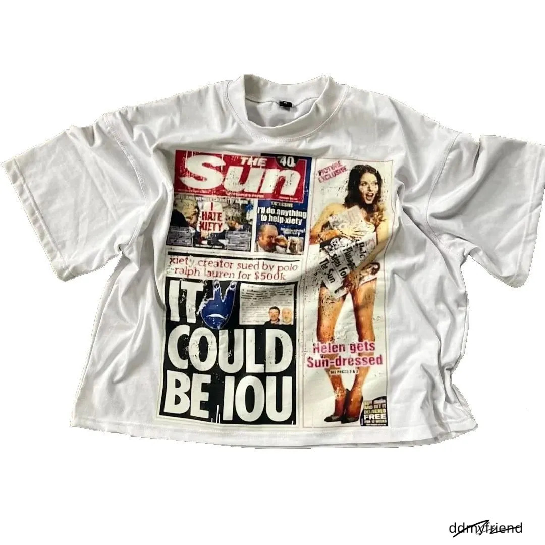 Y2k American Street Hip-Hop Style Cartoon Print Loose T-Shirt For Men Women Versatile And Unique 250806 ddmyfriend