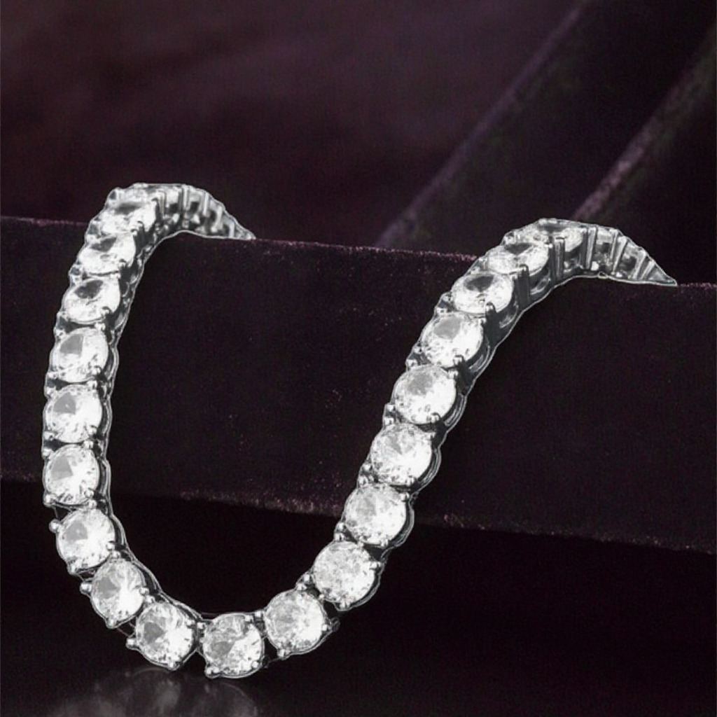 Rapper Moissanite Tennis Chain 3mm 4mm 5mm White Gold Plated Iced Out 925 Silver VVS Moissanite Tennis Chain