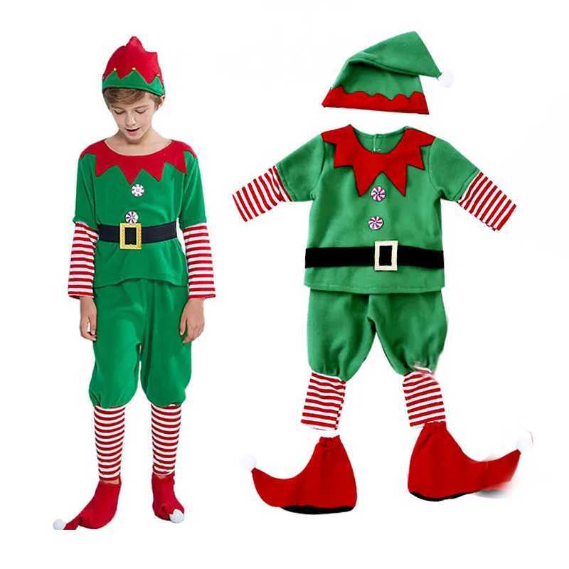 Cute Christmas Elf Cosplay Clothing Girls Boys Santa Party Green Fairy Pixie Suit for Kid and Adult Xmas Family Matching Apparel L250918