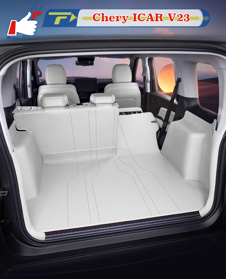 For Chery ICAR V23 2025 Car Trunk Mat Custom Fit Cargo Mat 3D Shaped Trunk Liner XPE Trunk Protection Mat Chair-Back Protection Mat Rear Trunk Full-su