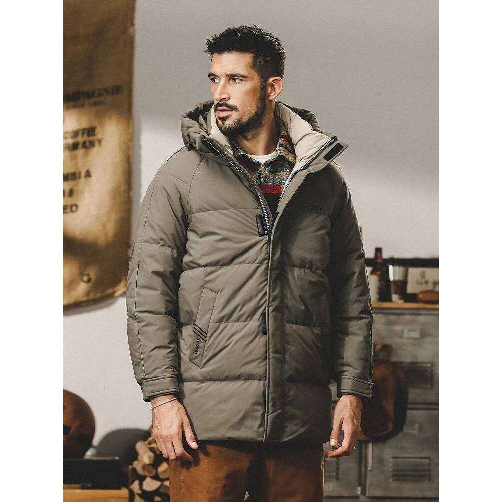 2024 New Men's Winter Fashion Solid Color Jackets Men Thicken Warm Hooded Coats Male Loose White Duck Down Overcoats F652