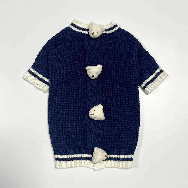 Pet Bear Sweater Dog Bottom Sweater Cute Teddy Maltese Yorkshire Small Dog AutumnWinter Splice Simple Bear Sweater Cat Clothes S25911