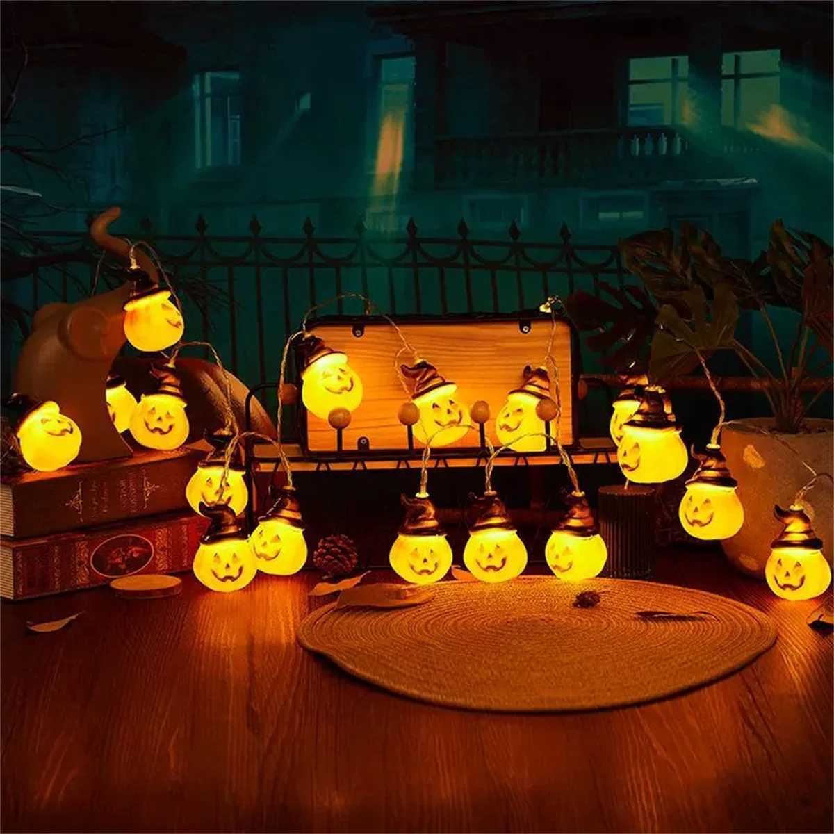 Halloween Classic Pumpkin Lantern Festival Party Atmosphere Decorative Lamp 15m 10LED Fun and Wonderful Night C250919