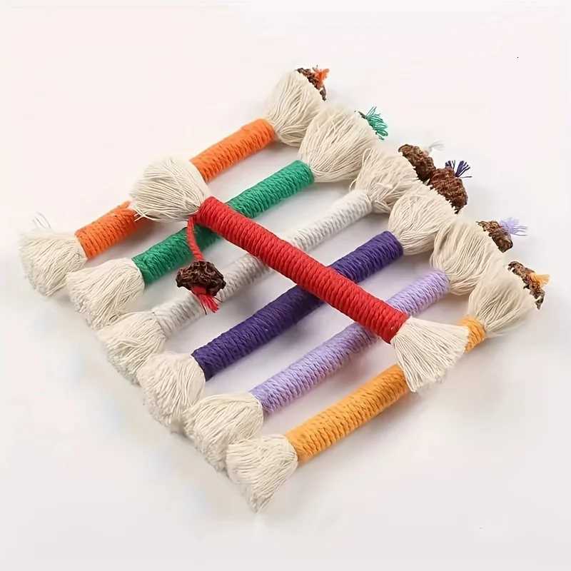 123Pcs Cat Toy Colorful Cotton Cat Teething Rope Durable Dental Health Chew Toy For Playful Cat Supplies Random Color gatos X250918