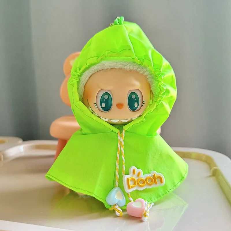Labubu 17cm Dolls Clothes The Monster Outfit Accessories Clothing DIY Kids Gift Cute Raincoat Yellow Green FM14G C250919